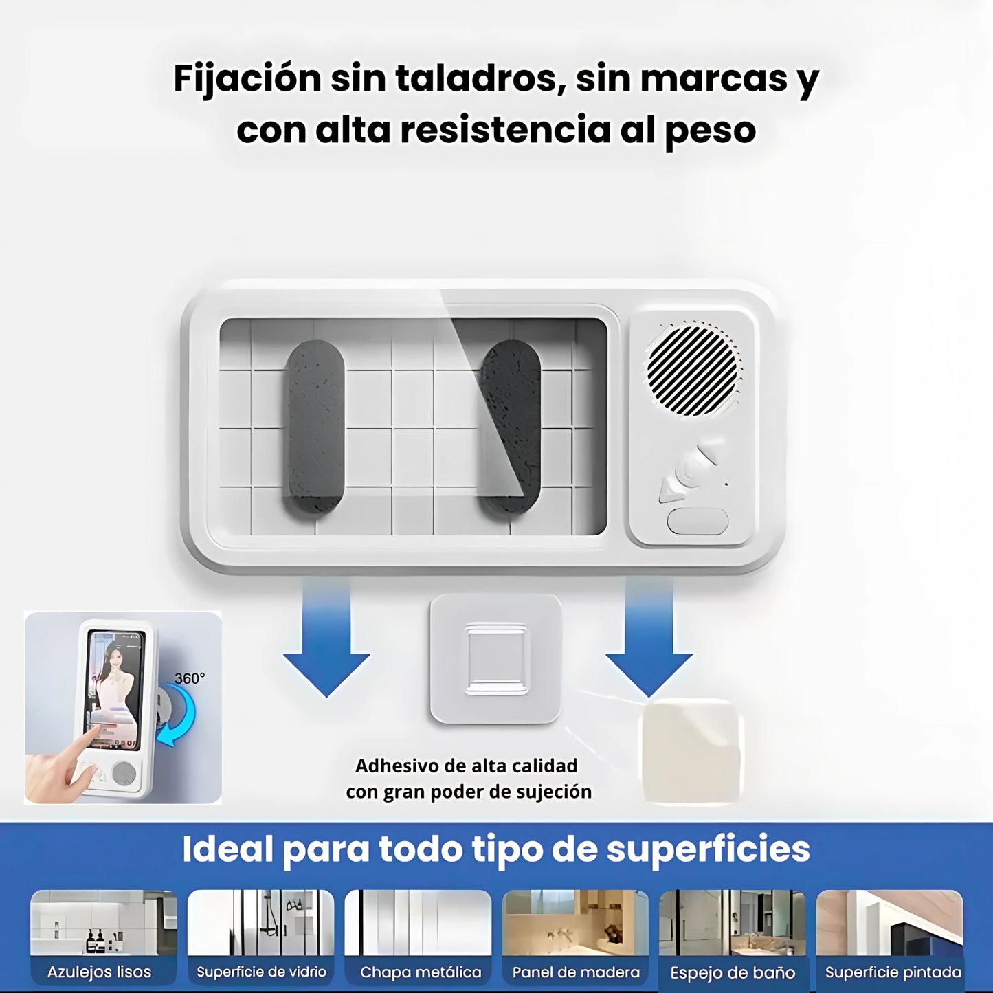 QUASONIC™ Altavoz de Ducha Táctil