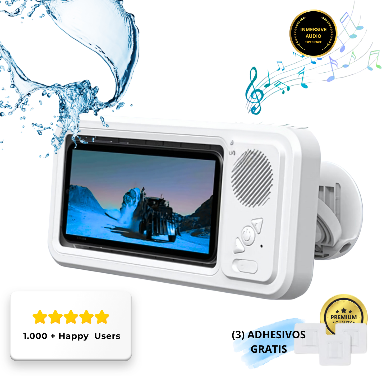 QUASONIC™ Altavoz de Ducha Táctil